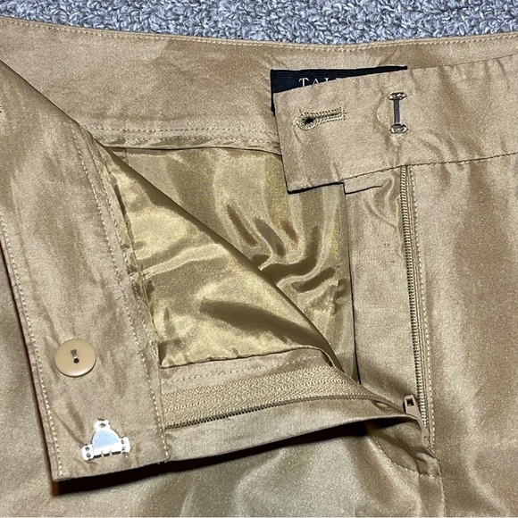 Talbots Petite Pleated Lined Dress Pants Size 12P Beige Split Hem Straight Leg - Picture 7 of 14